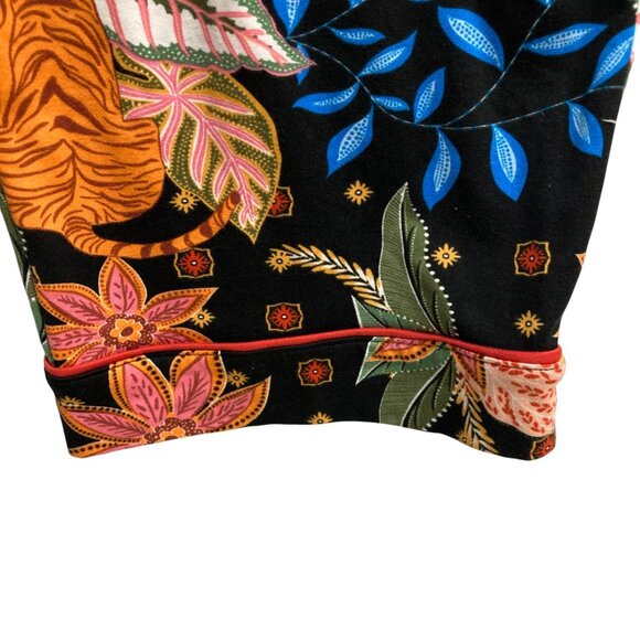 Room Service Pajama Bottoms, Size XXL, Tigers Flowers Colorful Soft Drawstring - Picture 4 of 11